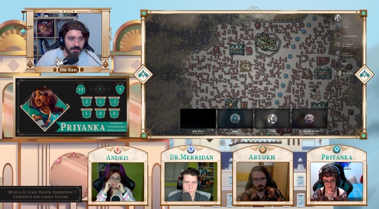 Master y sus jugadores en mitad de una sesión de rol online